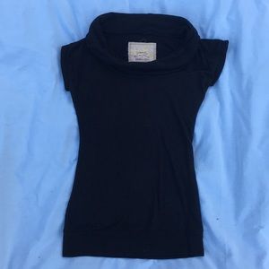 black cowl neck tunic sweater